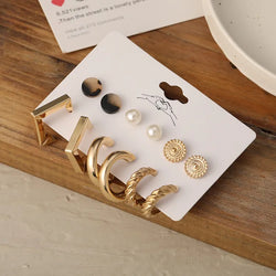 Enacolor Set Earrings Women New 6Pair Set Geometric Earrings Set